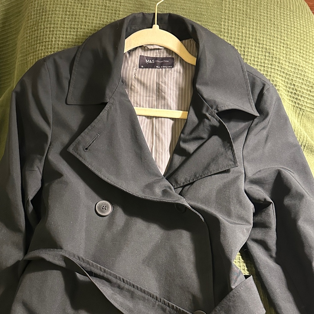 Marks & Spencer black Double-Breasted Trench Coat